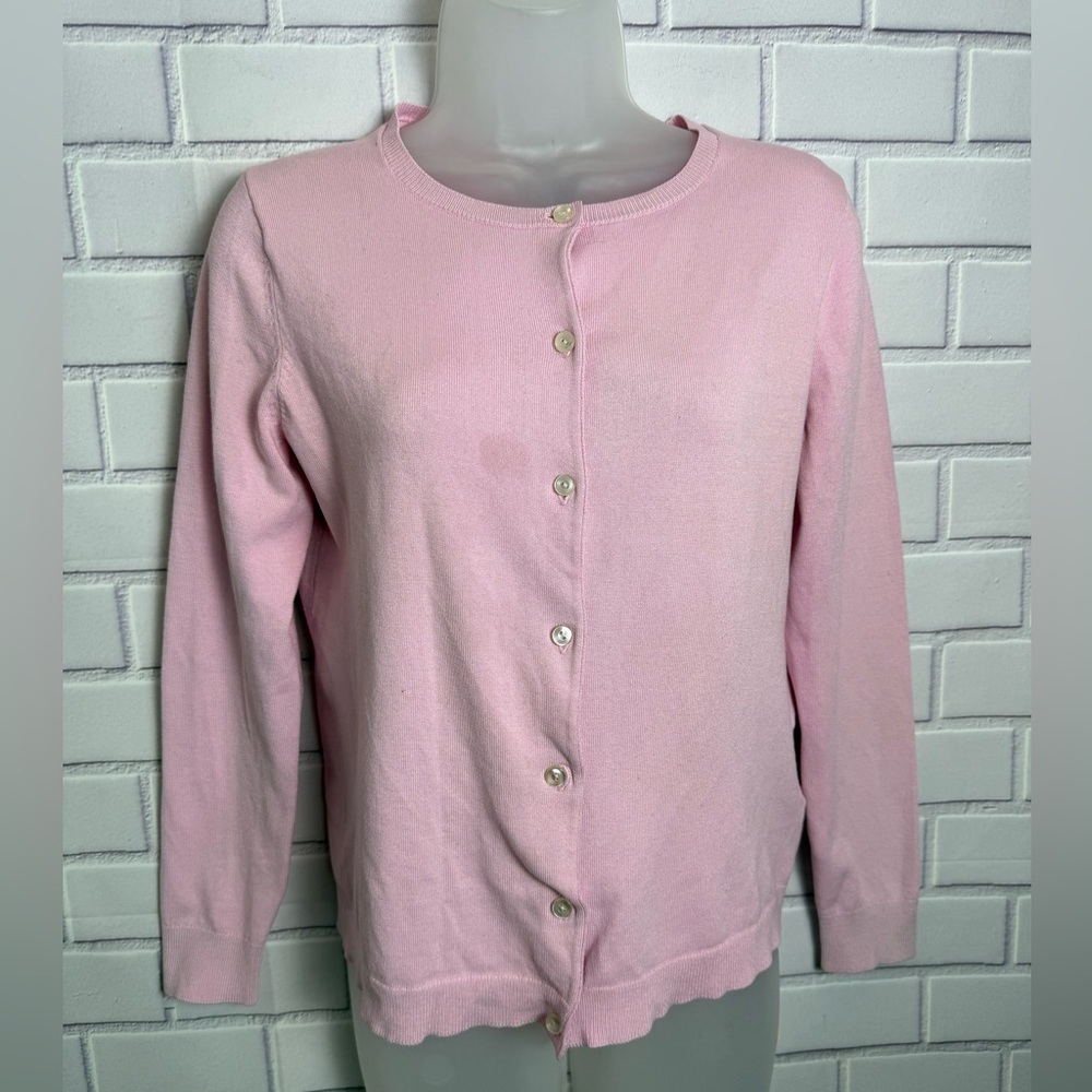 Lands' End Pink Button-Front Cardigan - Size XS